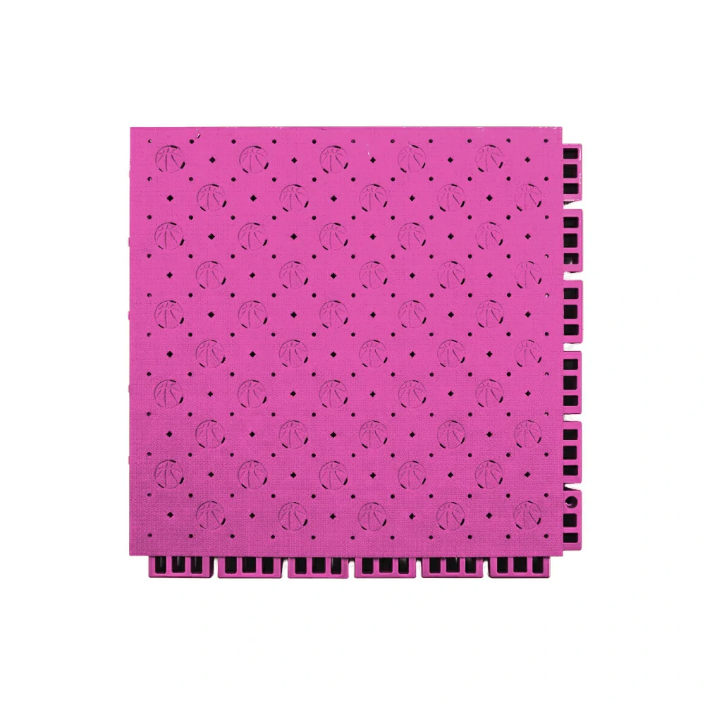 DUNK MASTER Outdoor Sports Flooring Tiles Interlocking Anti-Slip Court Floor 30.48cm Modular Tiles 10/20/30sqm Basketball Court Playground - Pink