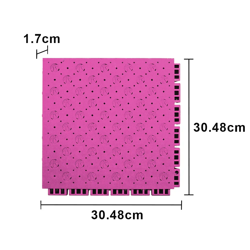 DUNK MASTER Outdoor Sports Flooring Tiles Interlocking Anti-Slip Court Floor 30.48cm Modular Tiles 10/20/30sqm Basketball Court Playground - Pink - Image 5