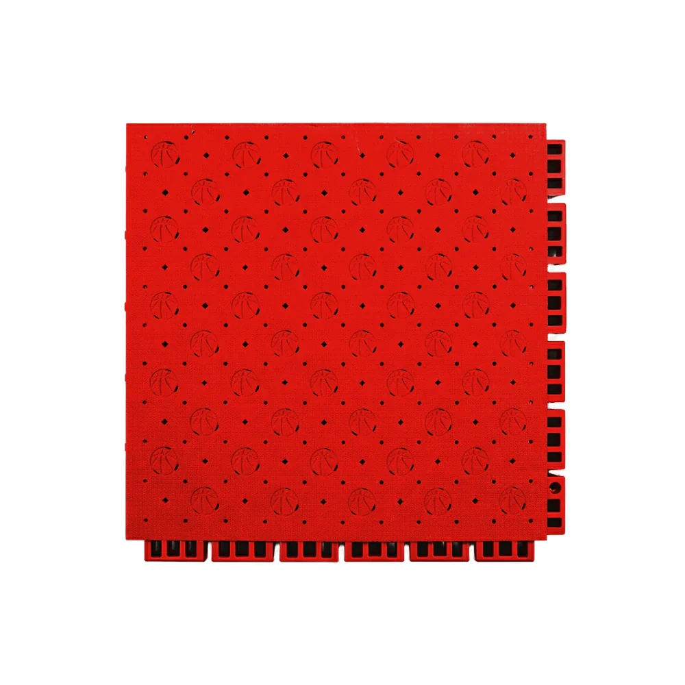 DUNK MASTER Outdoor Sports Flooring Tiles Interlocking Anti-Slip Court Floor 30.48cm Modular Tiles 10/20/30sqm Basketball Court Playground - Red