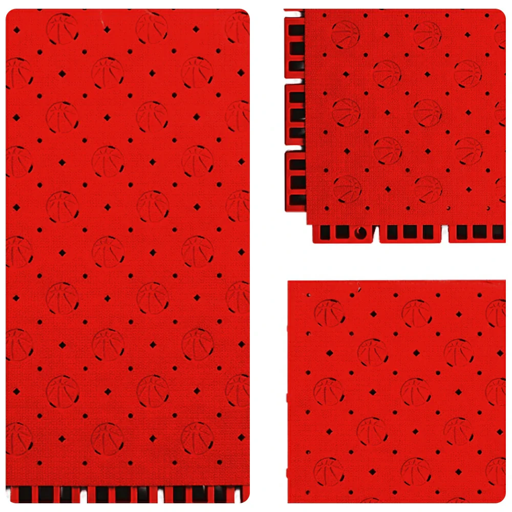 DUNK MASTER Outdoor Sports Flooring Tiles Interlocking Anti-Slip Court Floor 30.48cm Modular Tiles 10/20/30sqm Basketball Court Playground - Red - Image 3