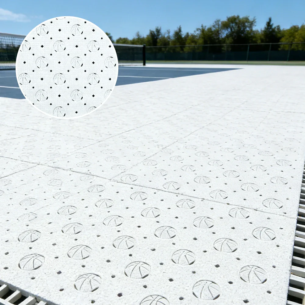 DUNK MASTER Outdoor Sports Flooring Tiles Interlocking Anti-Slip Court Floor 30.48cm Modular Tiles 10/20/30sqm Basketball Court Playground - White - Image 2