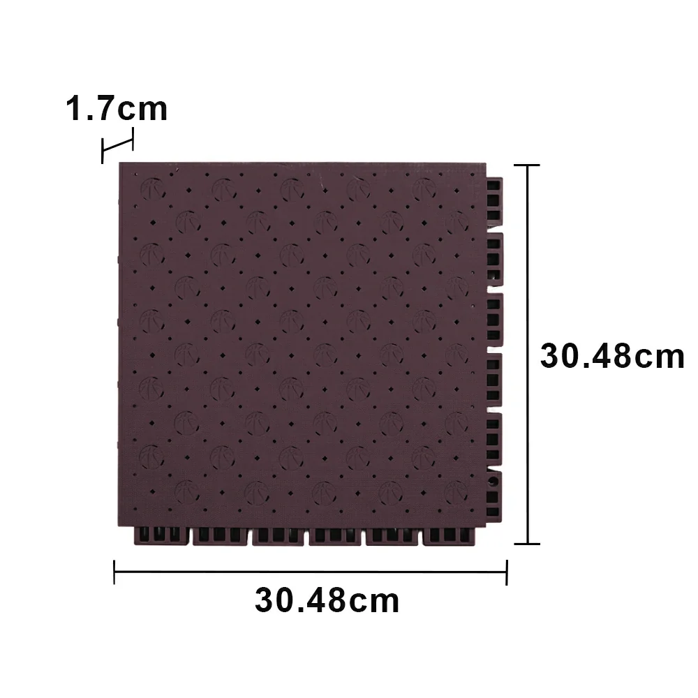 DUNK MASTER Outdoor Sports Flooring Tiles Interlocking Anti-Slip Court Floor 30.48cm Modular Tiles 10/20/30sqm Basketball Court Playground - Coffee - Image 5