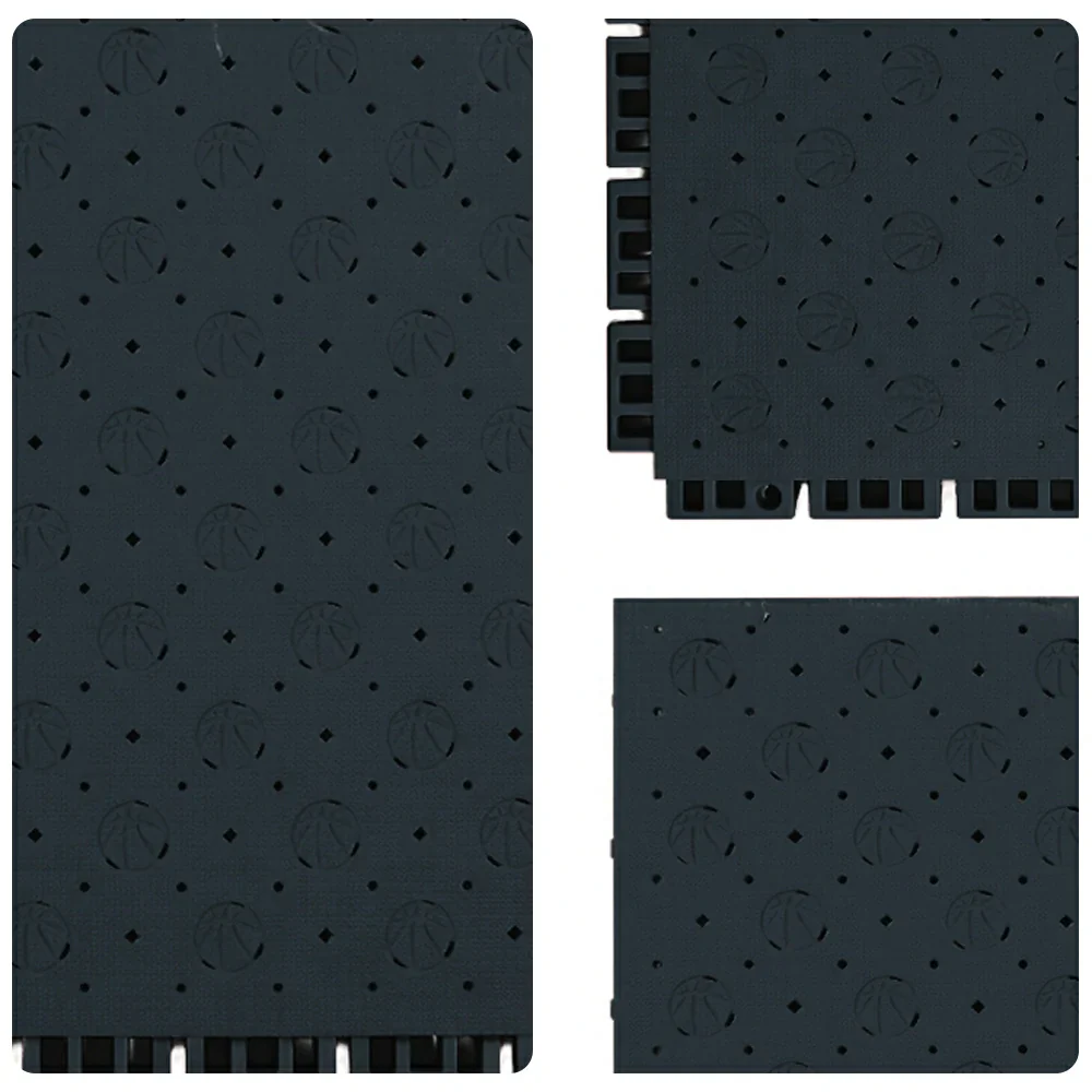 DUNK MASTER Outdoor Sports Flooring Tiles Interlocking Anti-Slip Court Floor 30.48cm Modular Tiles 10/20/30sqm Basketball Court Playground - Black - Image 3