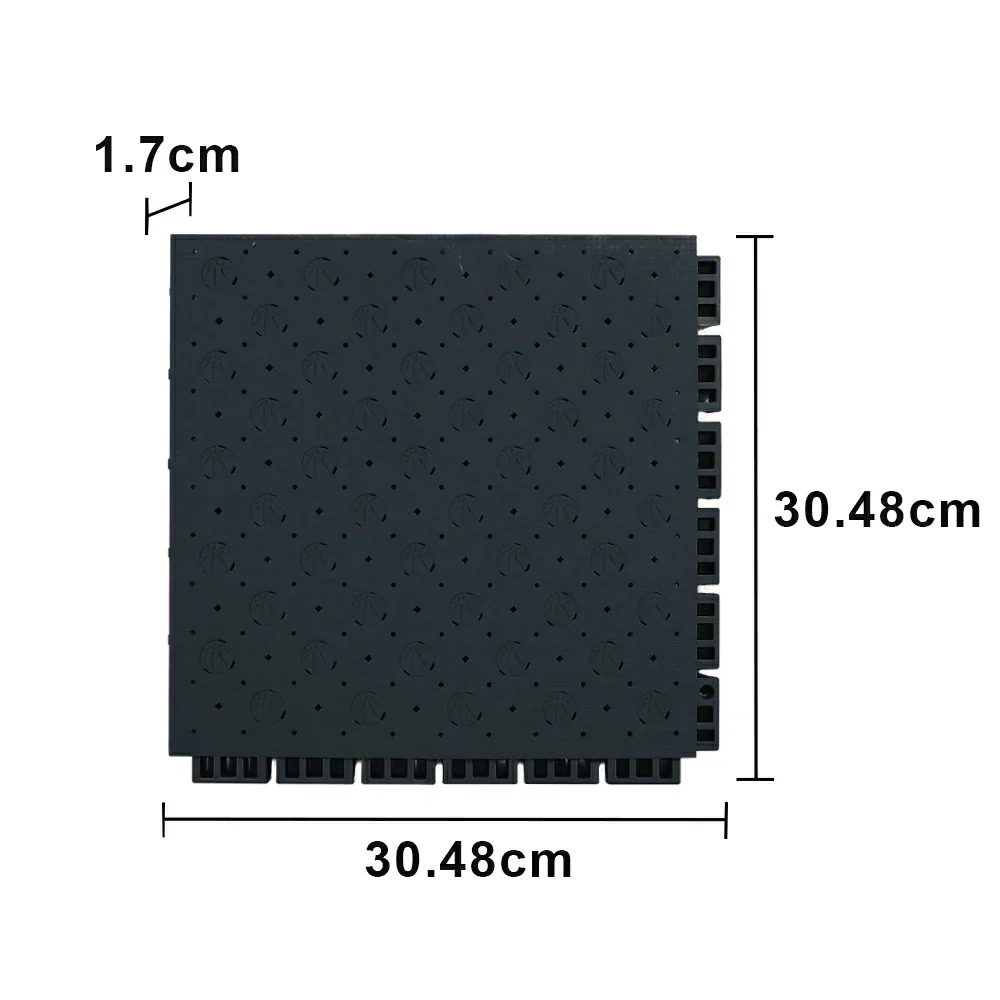 DUNK MASTER Outdoor Sports Flooring Tiles Interlocking Anti-Slip Court Floor 30.48cm Modular Tiles 10/20/30sqm Basketball Court Playground - Black - Image 5
