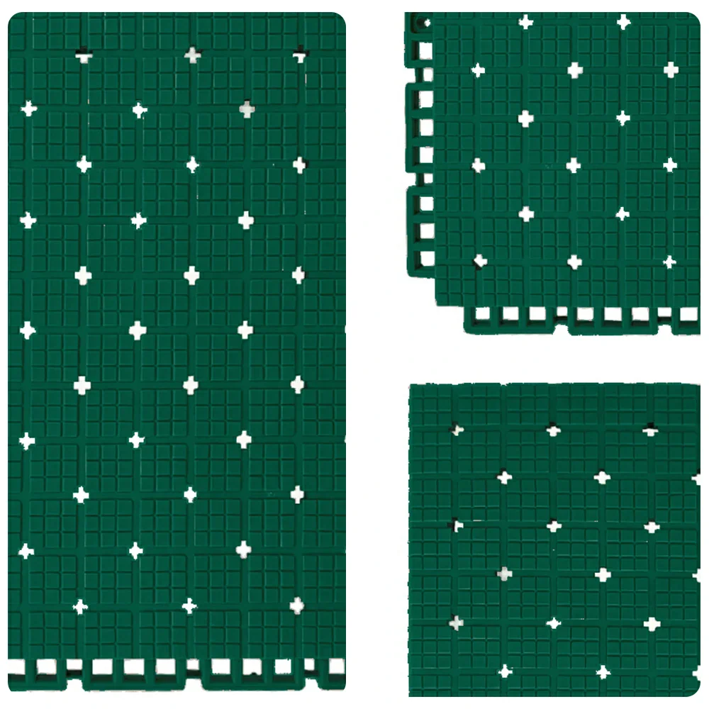 DUNK MASTER Interlocking Sports Flooring Tiles Anti-Slip Shock Absorbing Court Flooring 25cm Modular Tiles 10/20/30sqm Basketball Court Playground - Dark Green - Image 3