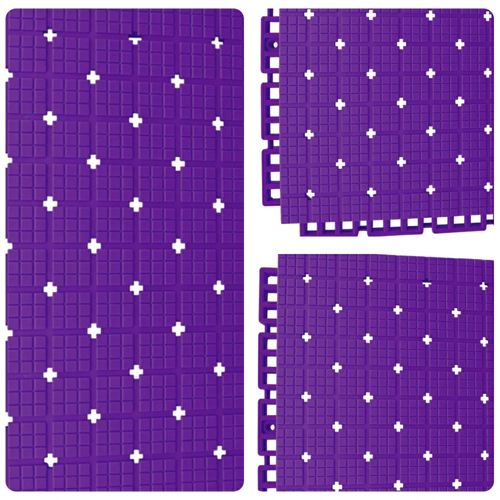 DUNK MASTER Interlocking Sports Flooring Tiles Anti-Slip Shock Absorbing Court Flooring 25cm Modular Tiles 10/20/30sqm Basketball Court Playground - Purple - Image 3
