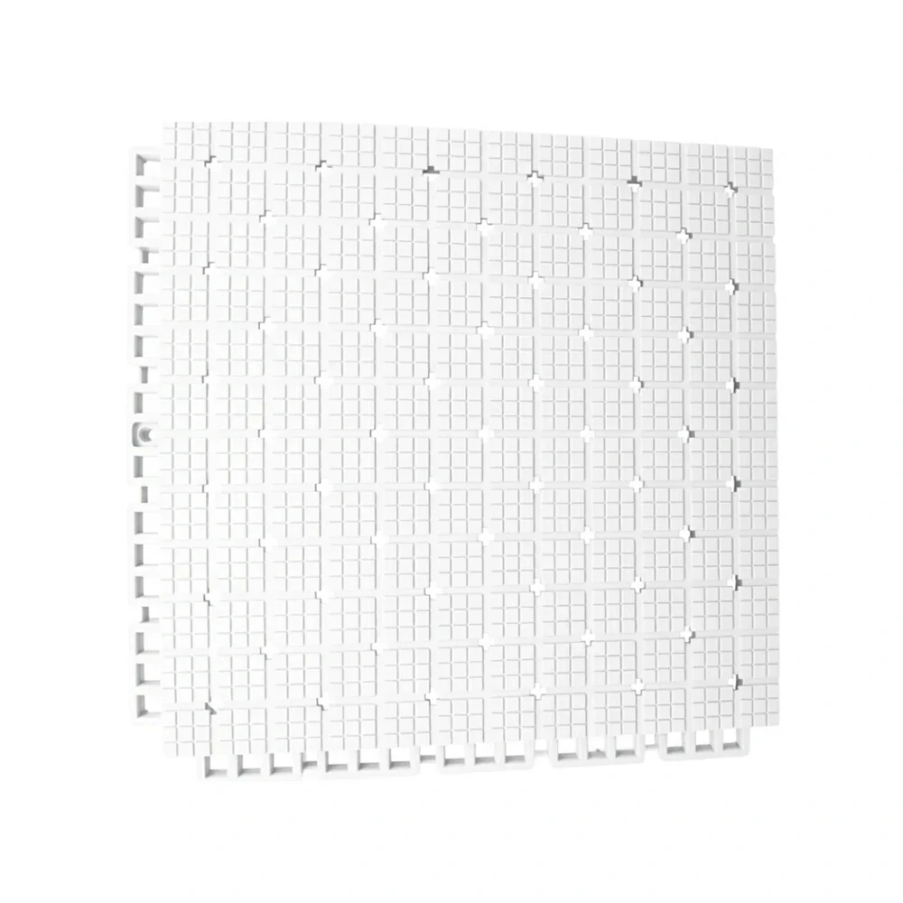 DUNK MASTER Interlocking Sports Flooring Tiles Anti-Slip Shock Absorbing Court Flooring 25cm Modular Tiles 10/20/30sqm Basketball Court Playground - White