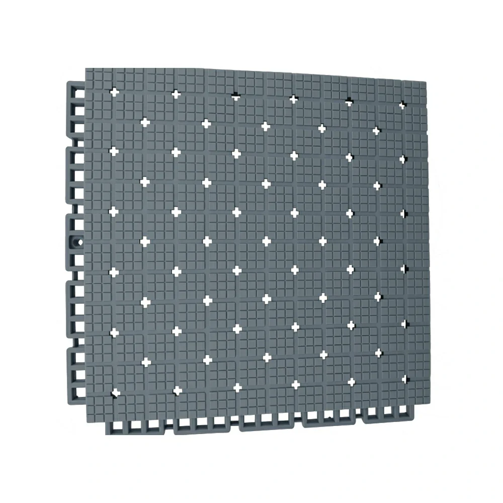 DUNK MASTER Interlocking Sports Flooring Tiles Anti-Slip Shock Absorbing Court Flooring 25cm Modular Tiles 10/20/30sqm Basketball Court Playground - Light Grey