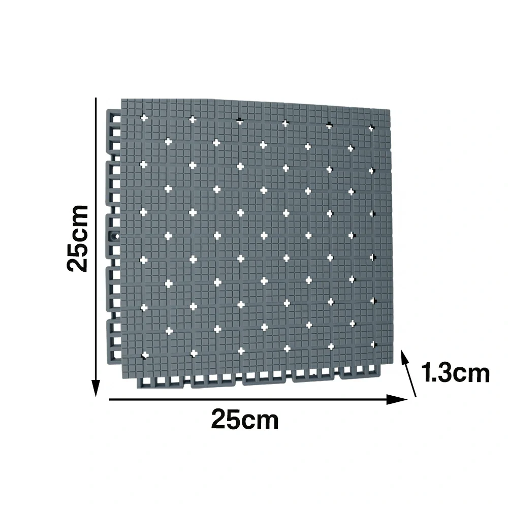 DUNK MASTER Interlocking Sports Flooring Tiles Anti-Slip Shock Absorbing Court Flooring 25cm Modular Tiles 10/20/30sqm Basketball Court Playground - Light Grey - Image 5