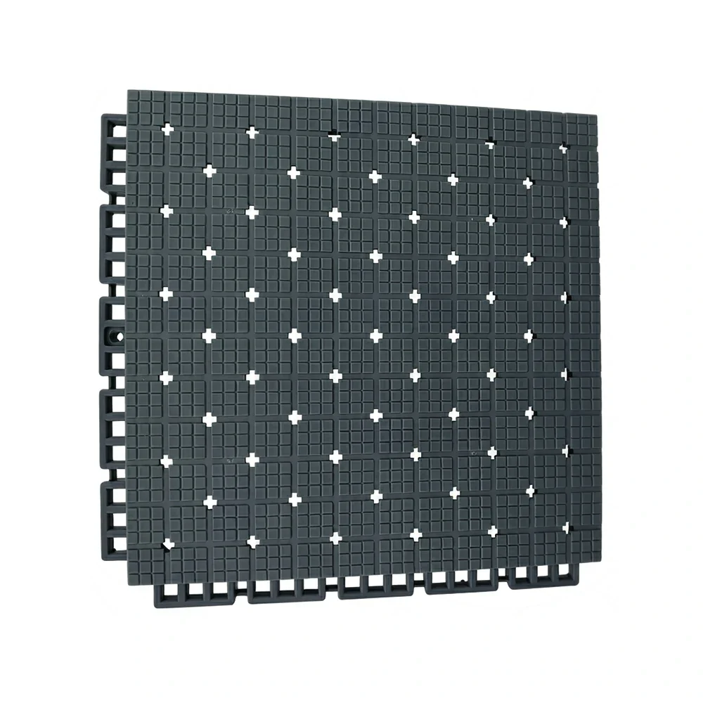 DUNK MASTER Interlocking Sports Flooring Tiles Anti-Slip Shock Absorbing Court Flooring 25cm Modular Tiles 10/20/30sqm Basketball Court Playground - Dark Grey