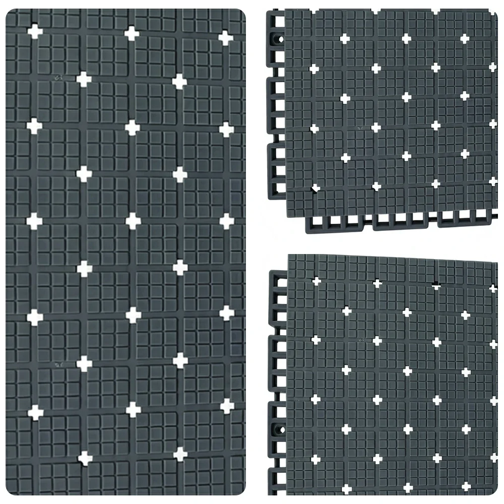 DUNK MASTER Interlocking Sports Flooring Tiles Anti-Slip Shock Absorbing Court Flooring 25cm Modular Tiles 10/20/30sqm Basketball Court Playground - Dark Grey - Image 3