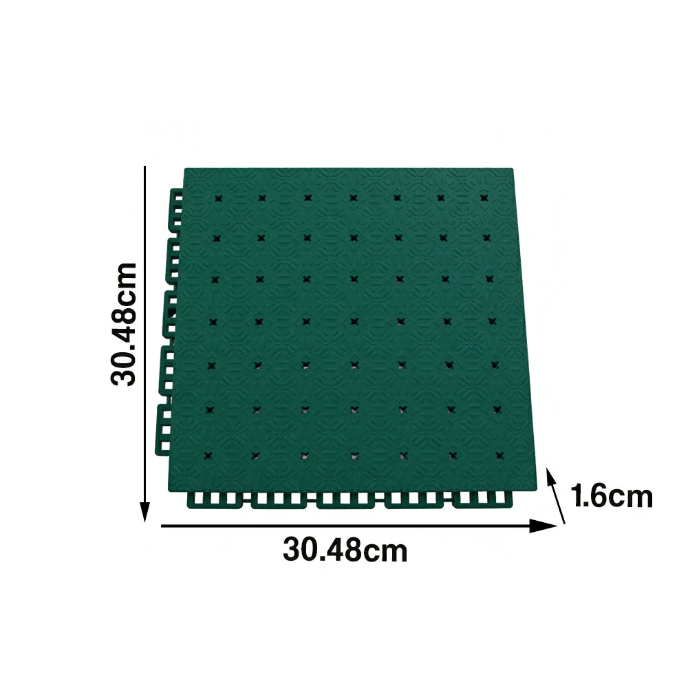 DUNK MASTER Interlocking Sports Flooring Tiles Non-Slip Drainage Court Flooring 10/20/30sqm Outdoor Basketball Court Playground Floor - Dark Green - Image 5
