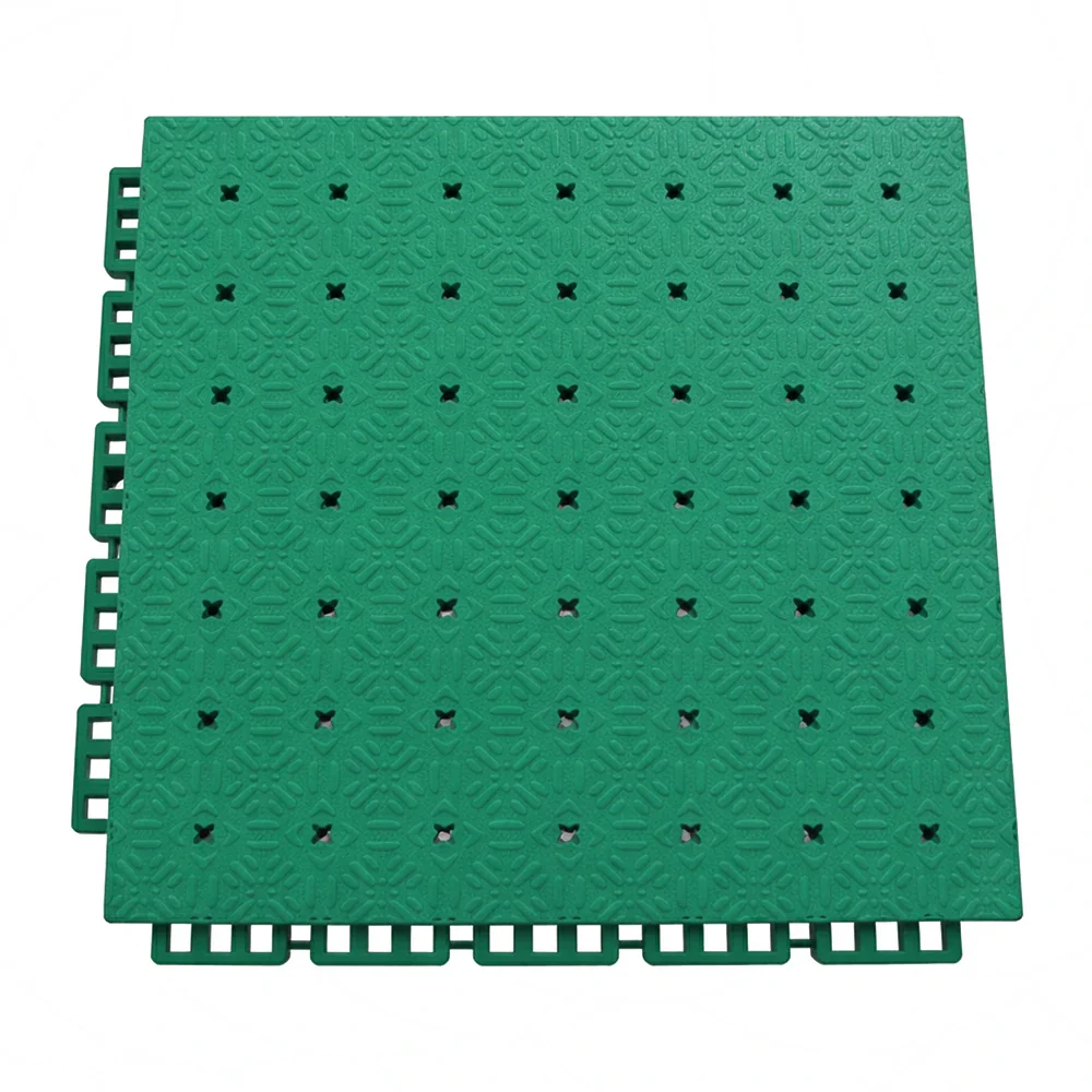 DUNK MASTER Interlocking Sports Flooring Tiles Non-Slip Drainage Court Flooring 10/20/30sqm Outdoor Basketball Court Playground Floor - Grass Green