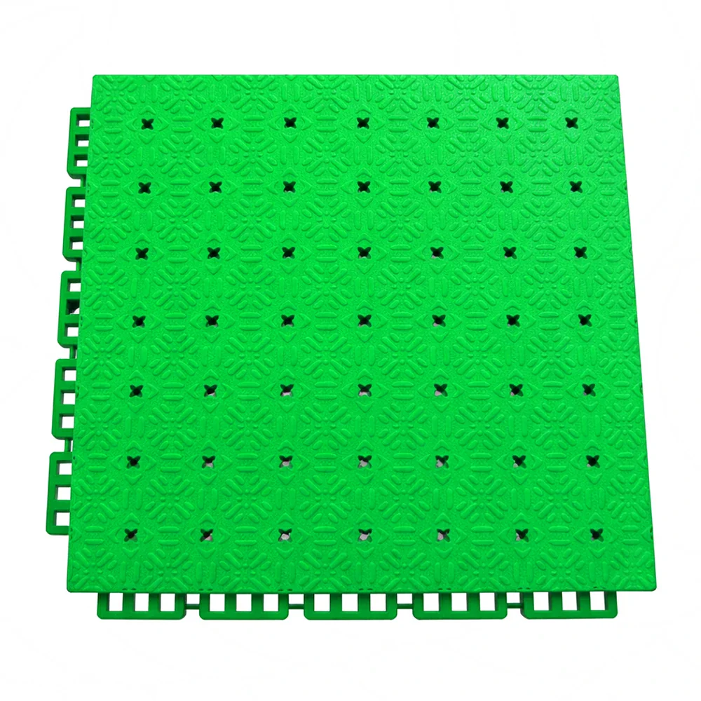 DUNK MASTER Interlocking Sports Flooring Tiles Non-Slip Drainage Court Flooring 10/20/30sqm Outdoor Basketball Court Playground Floor - Apple Green