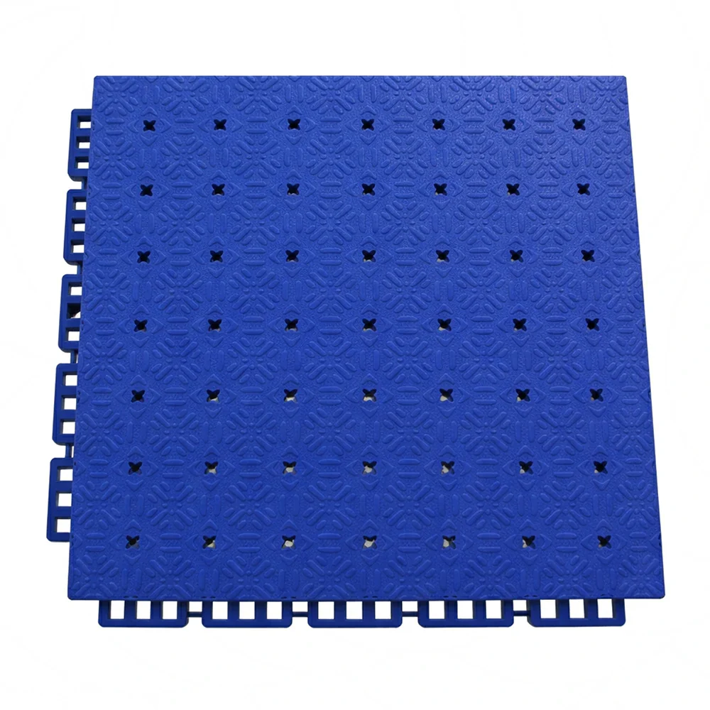 DUNK MASTER Interlocking Sports Flooring Tiles Non-Slip Drainage Court Flooring 10/20/30sqm Outdoor Basketball Court Playground Floor - Royal Blue