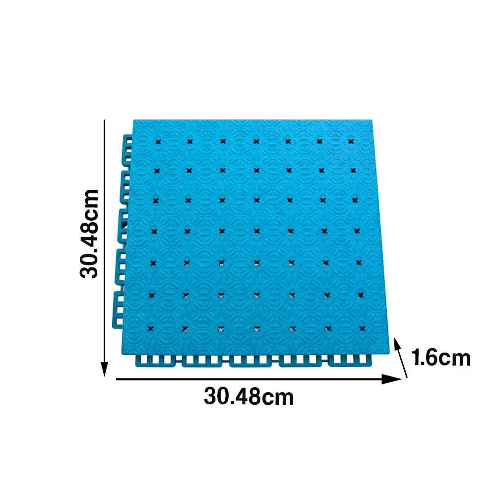 DUNK MASTER Interlocking Sports Flooring Tiles Non-Slip Drainage Court Flooring 10/20/30sqm Outdoor Basketball Court Playground Floor - Blue - Image 5