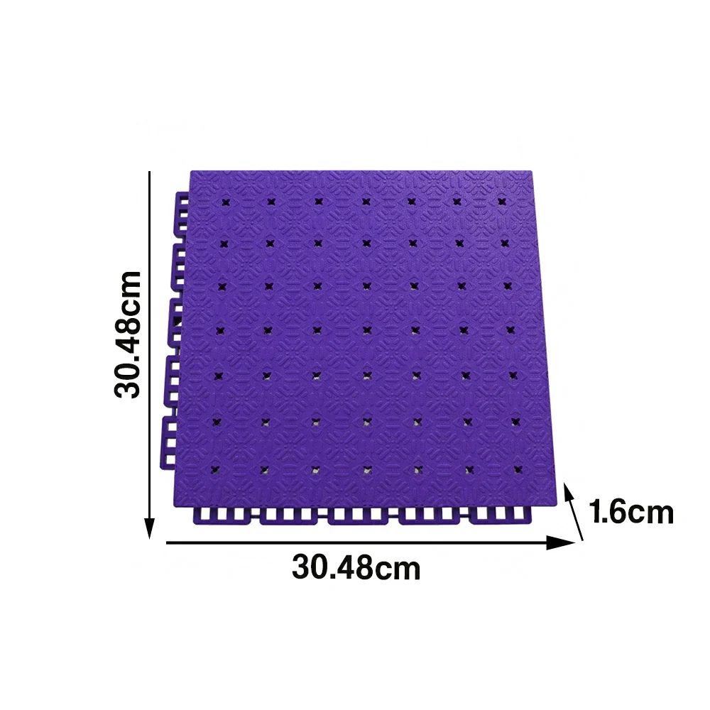 DUNK MASTER Interlocking Sports Flooring Tiles Non-Slip Drainage Court Flooring 10/20/30sqm Outdoor Basketball Court Playground Floor - Purple - Image 5