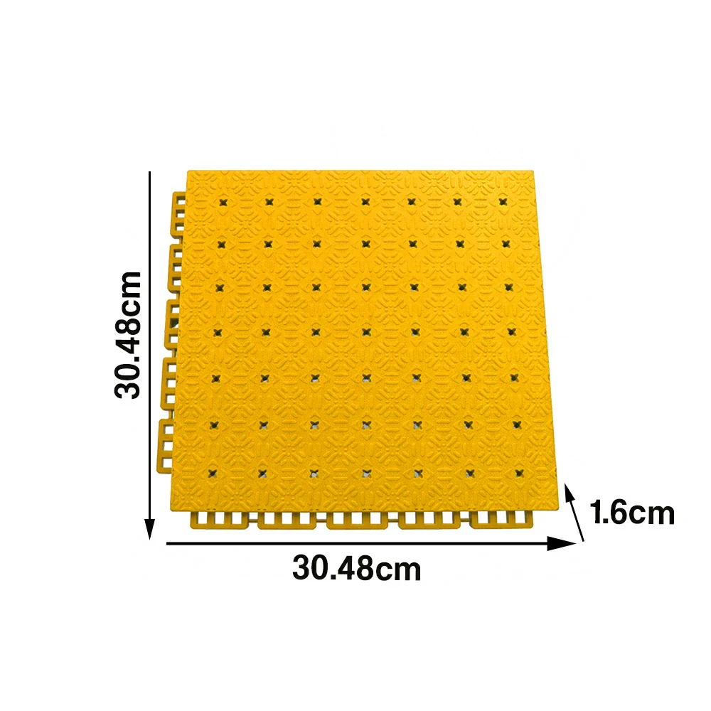 DUNK MASTER Interlocking Sports Flooring Tiles Non-Slip Drainage Court Flooring 10/20/30sqm Outdoor Basketball Court Playground Floor - Yellow - Image 5