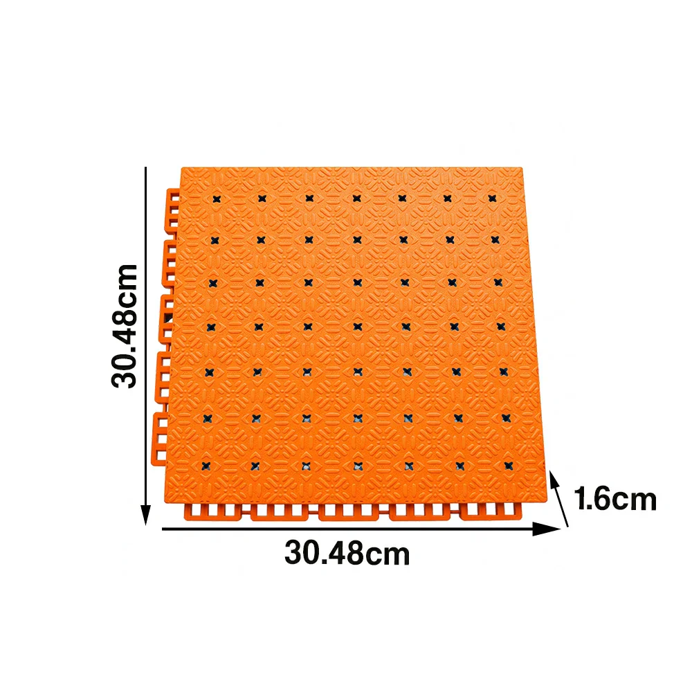 DUNK MASTER Interlocking Sports Flooring Tiles Non-Slip Drainage Court Flooring 10/20/30sqm Outdoor Basketball Court Playground Floor - Orange - Image 5