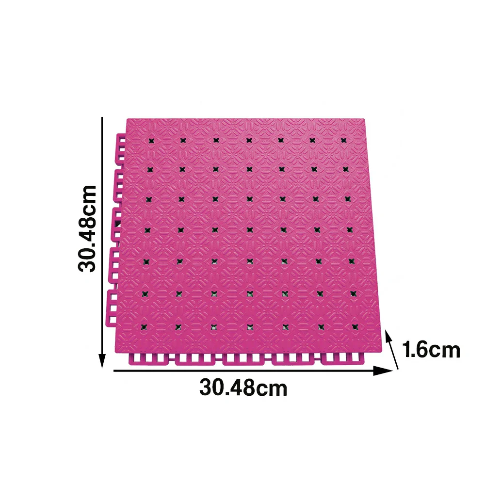 DUNK MASTER Interlocking Sports Flooring Tiles Non-Slip Drainage Court Flooring 10/20/30sqm Outdoor Basketball Court Playground Floor - Pink - Image 5