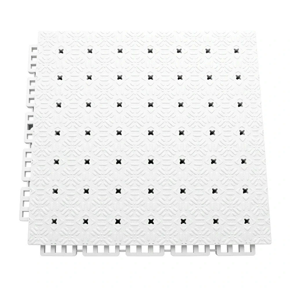 DUNK MASTER Interlocking Sports Flooring Tiles Non-Slip Drainage Court Flooring 10/20/30sqm Outdoor Basketball Court Playground Floor - White