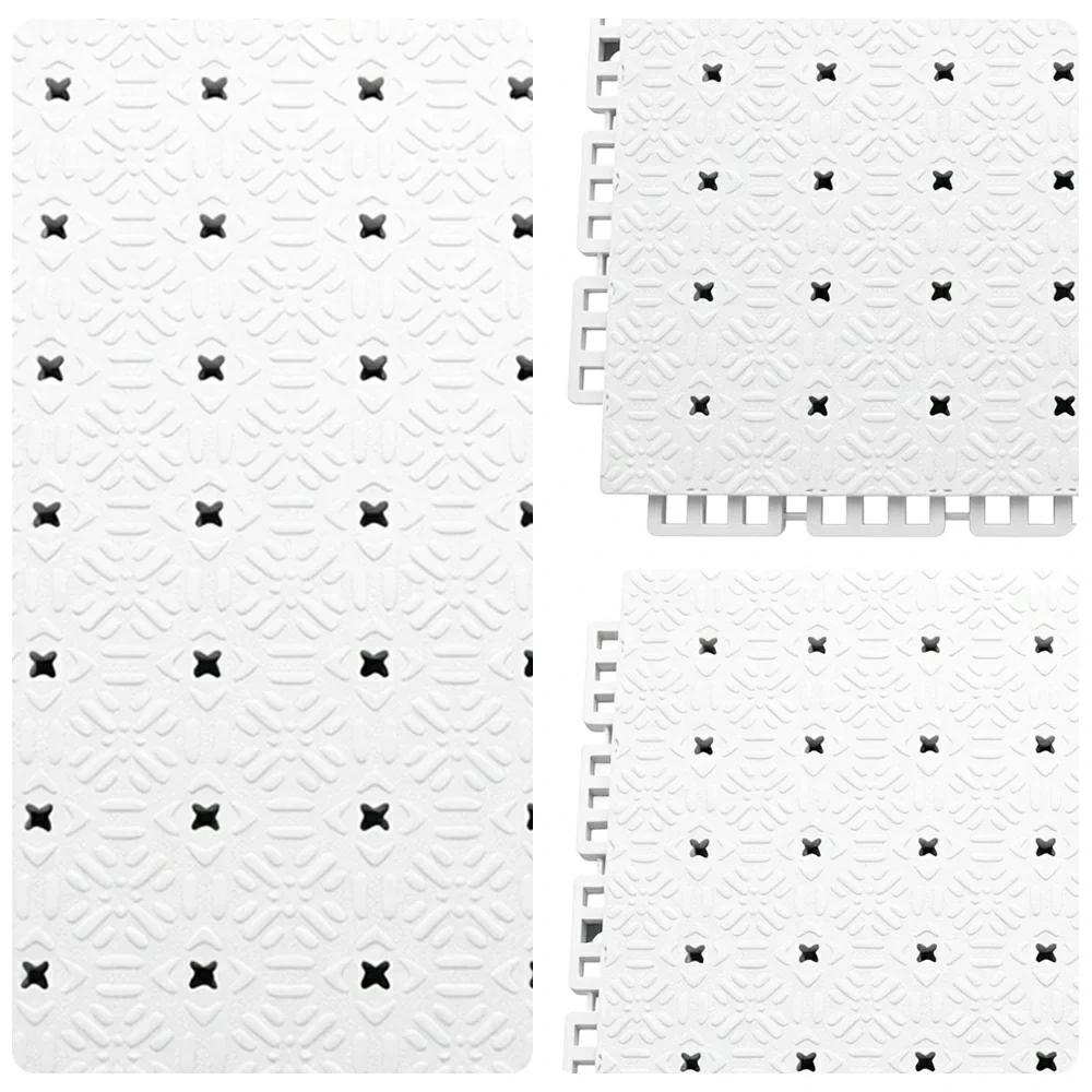DUNK MASTER Interlocking Sports Flooring Tiles Non-Slip Drainage Court Flooring 10/20/30sqm Outdoor Basketball Court Playground Floor - White - Image 3