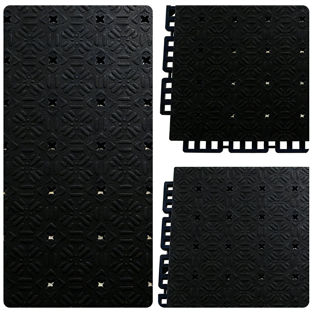 DUNK MASTER Interlocking Sports Flooring Tiles Non-Slip Drainage Court Flooring 10/20/30sqm Outdoor Basketball Court Playground Floor - Black - Image 3