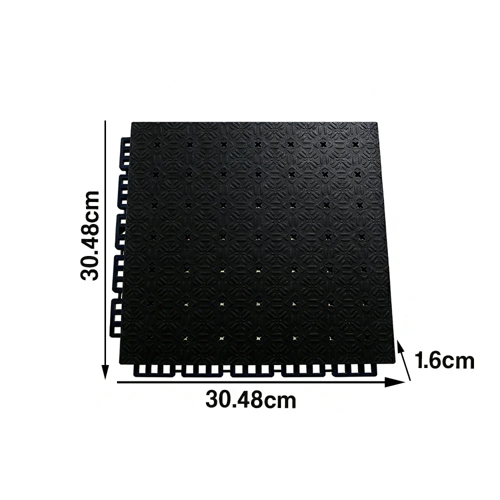 DUNK MASTER Interlocking Sports Flooring Tiles Non-Slip Drainage Court Flooring 10/20/30sqm Outdoor Basketball Court Playground Floor - Black - Image 5