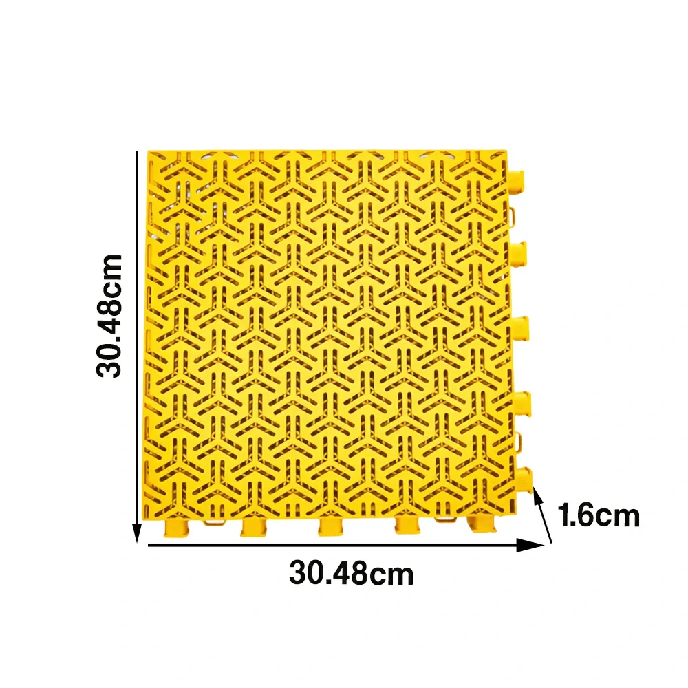 DUNK MASTER Interlocking Sports Floor Tiles - Flight Key Plus Anti-Slip Court Flooring Modular Tiles for Basketball Courts 10/20/30 Square Meters - Yellow - Image 5