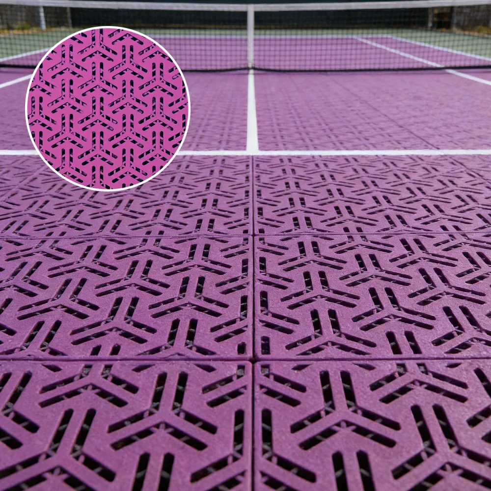 DUNK MASTER Interlocking Sports Floor Tiles - Flight Key Plus Anti-Slip Court Flooring Modular Tiles for Basketball Courts 10/20/30 Square Meters - Pink - Image 4