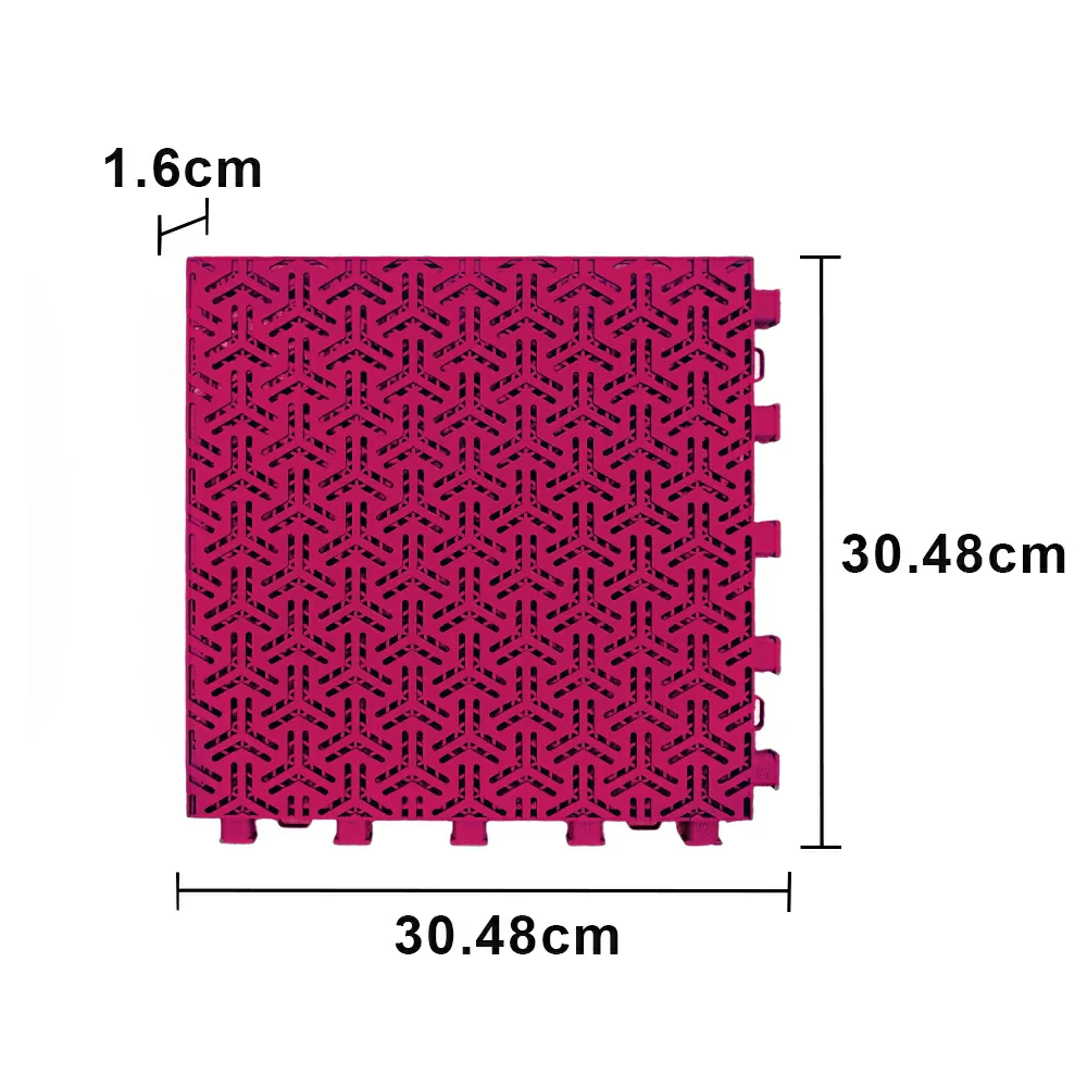 DUNK MASTER Interlocking Sports Floor Tiles - Flight Key Plus Anti-Slip Court Flooring Modular Tiles for Basketball Courts 10/20/30 Square Meters - Rose Red - Image 5