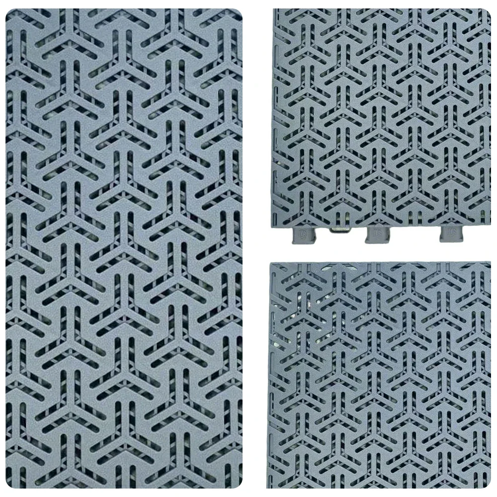 DUNK MASTER Interlocking Sports Floor Tiles - Flight Key Plus Anti-Slip Court Flooring Modular Tiles for Basketball Courts 10/20/30 Square Meters - Light Grey - Image 3