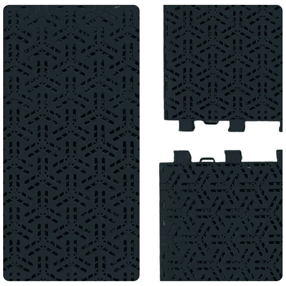 DUNK MASTER Interlocking Sports Floor Tiles - Flight Key Plus Anti-Slip Court Flooring Modular Tiles for Basketball Courts 10/20/30 Square Meters - Black - Image 3
