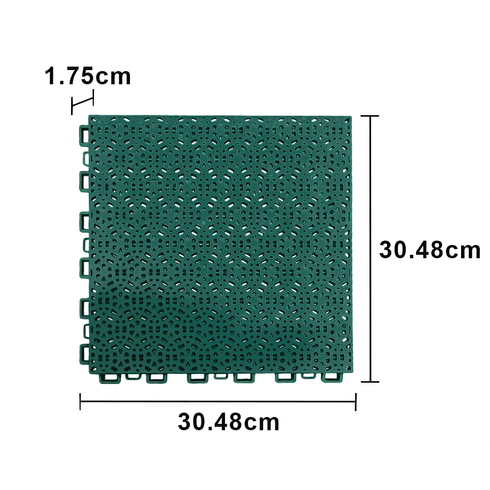 DUNK MASTER Interlocking Sports Floor Tiles - Anti-Slip Shock Absorbing Modular Court Flooring for Basketball Courts 10/20/30 Square Meters - Dark Green - Image 5