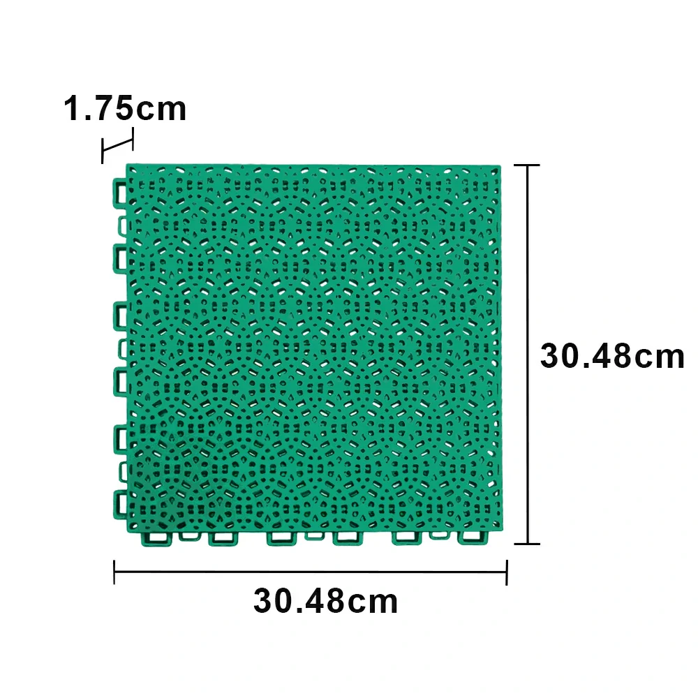 DUNK MASTER Interlocking Sports Floor Tiles - Anti-Slip Shock Absorbing Modular Court Flooring for Basketball Courts 10/20/30 Square Meters - Light Green - Image 5