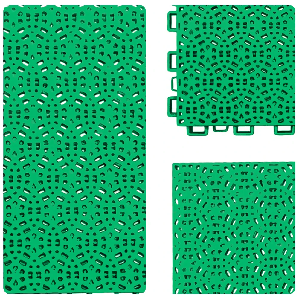 DUNK MASTER Interlocking Sports Floor Tiles - Anti-Slip Shock Absorbing Modular Court Flooring for Basketball Courts 10/20/30 Square Meters - Emerald Green - Image 3