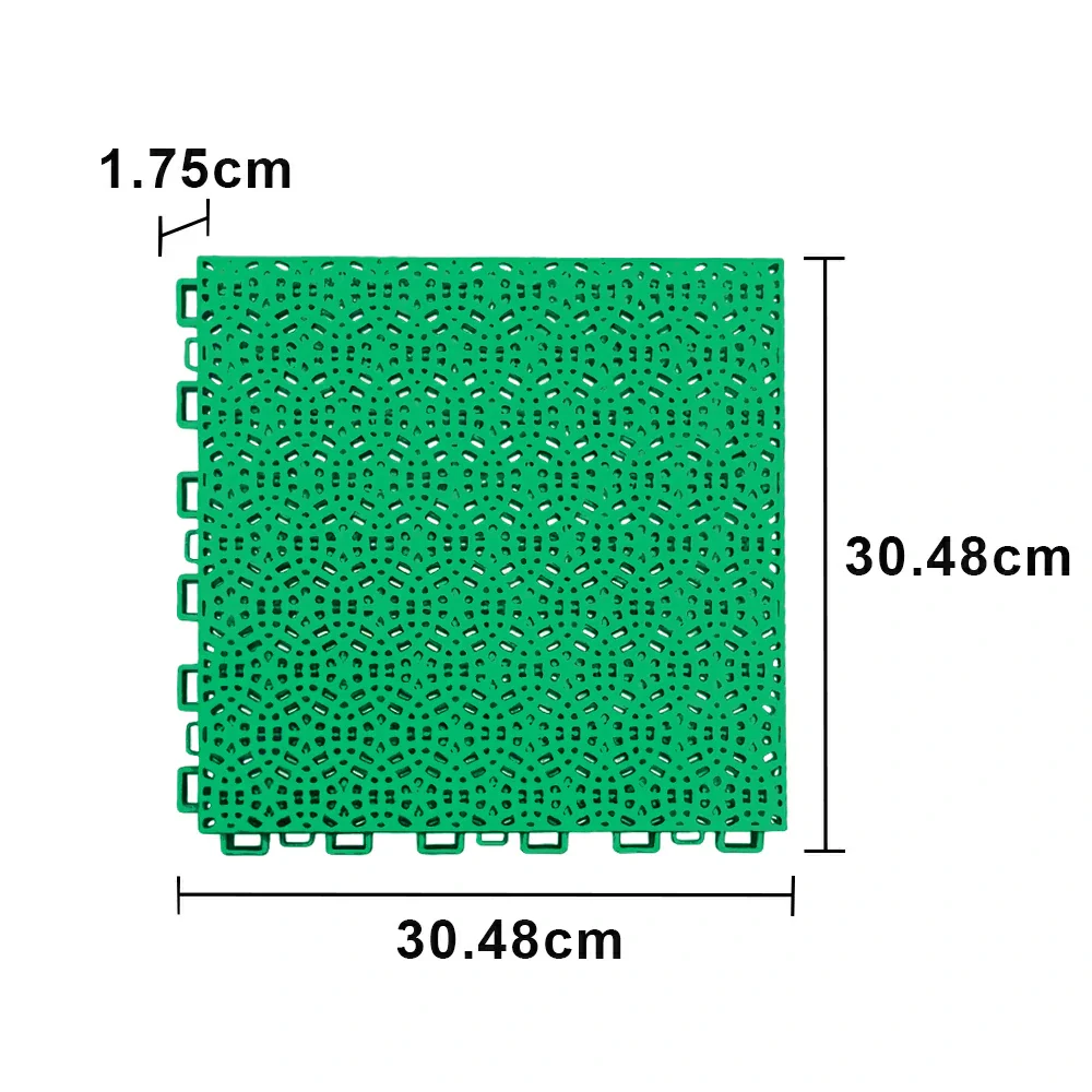 DUNK MASTER Interlocking Sports Floor Tiles - Anti-Slip Shock Absorbing Modular Court Flooring for Basketball Courts 10/20/30 Square Meters - Emerald Green - Image 5