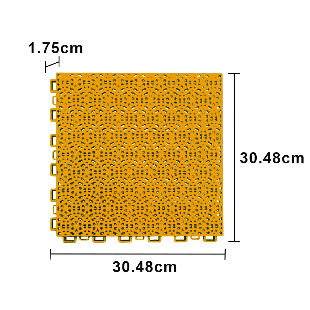 DUNK MASTER Interlocking Sports Floor Tiles - Anti-Slip Shock Absorbing Modular Court Flooring for Basketball Courts 10/20/30 Square Meters - Yellow - Image 5