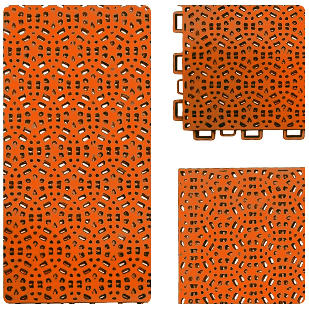 DUNK MASTER Interlocking Sports Floor Tiles - Anti-Slip Shock Absorbing Modular Court Flooring for Basketball Courts 10/20/30 Square Meters - Orange - Image 3
