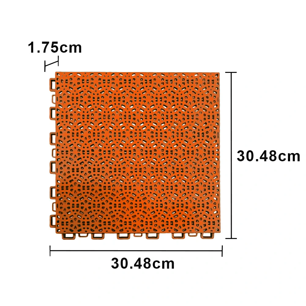 DUNK MASTER Interlocking Sports Floor Tiles - Anti-Slip Shock Absorbing Modular Court Flooring for Basketball Courts 10/20/30 Square Meters - Orange - Image 5