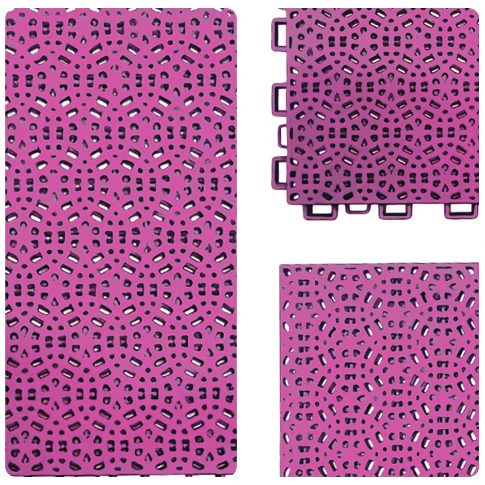 DUNK MASTER Interlocking Sports Floor Tiles - Anti-Slip Shock Absorbing Modular Court Flooring for Basketball Courts 10/20/30 Square Meters - Pink - Image 3