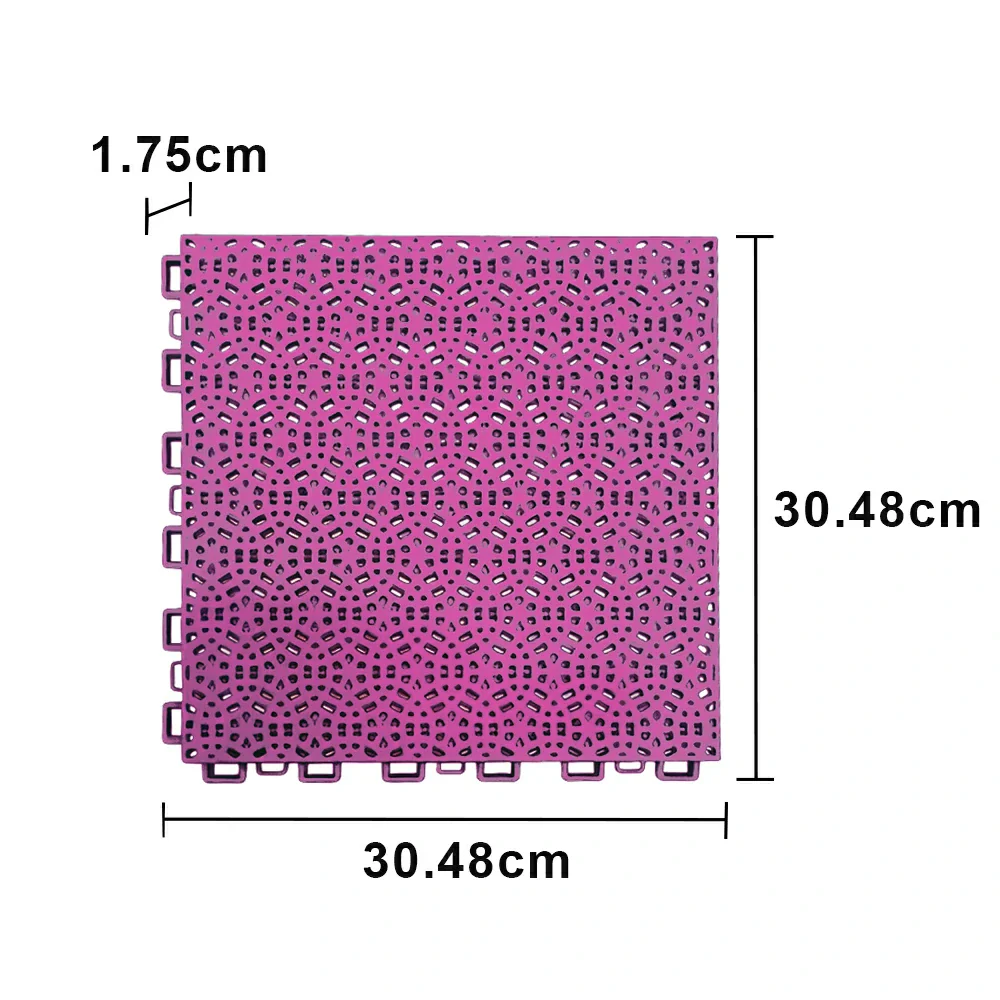 DUNK MASTER Interlocking Sports Floor Tiles - Anti-Slip Shock Absorbing Modular Court Flooring for Basketball Courts 10/20/30 Square Meters - Pink - Image 5