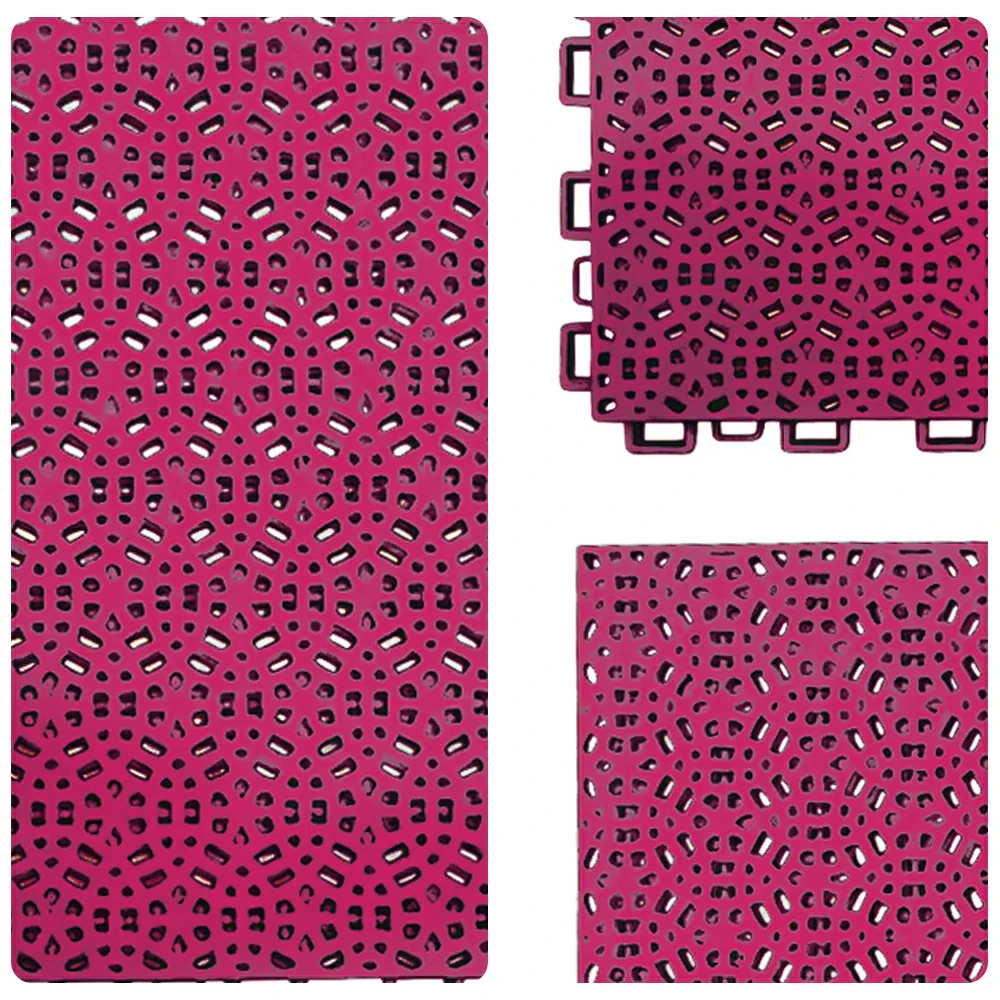 DUNK MASTER Interlocking Sports Floor Tiles - Anti-Slip Shock Absorbing Modular Court Flooring for Basketball Courts 10/20/30 Square Meters - Rose Red - Image 3