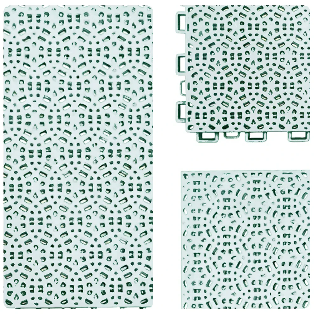 DUNK MASTER Interlocking Sports Floor Tiles - Anti-Slip Shock Absorbing Modular Court Flooring for Basketball Courts 10/20/30 Square Meters - White - Image 3