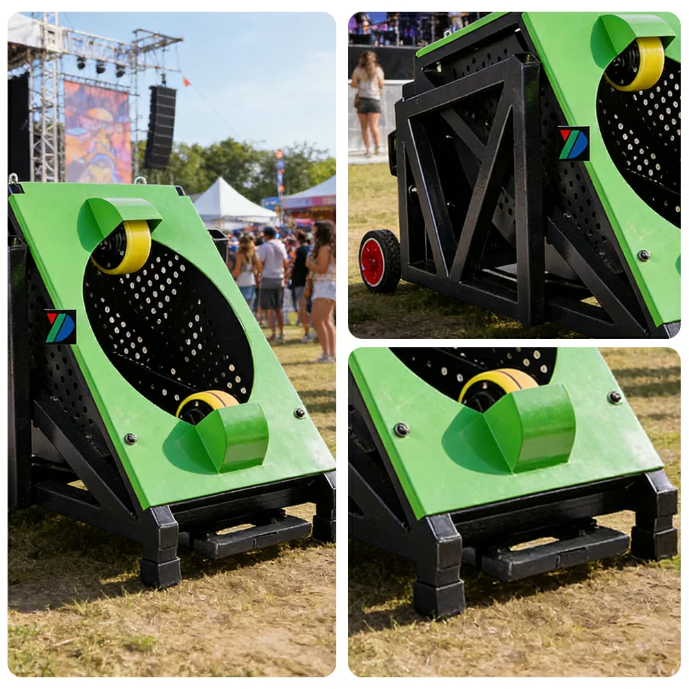 DUNK MASTER Portable Basketball Shooting Machine - Multi-Spot Training, Silicone Tyre Wheels, Professional Training-Grade Rebound System - Green - Image 3