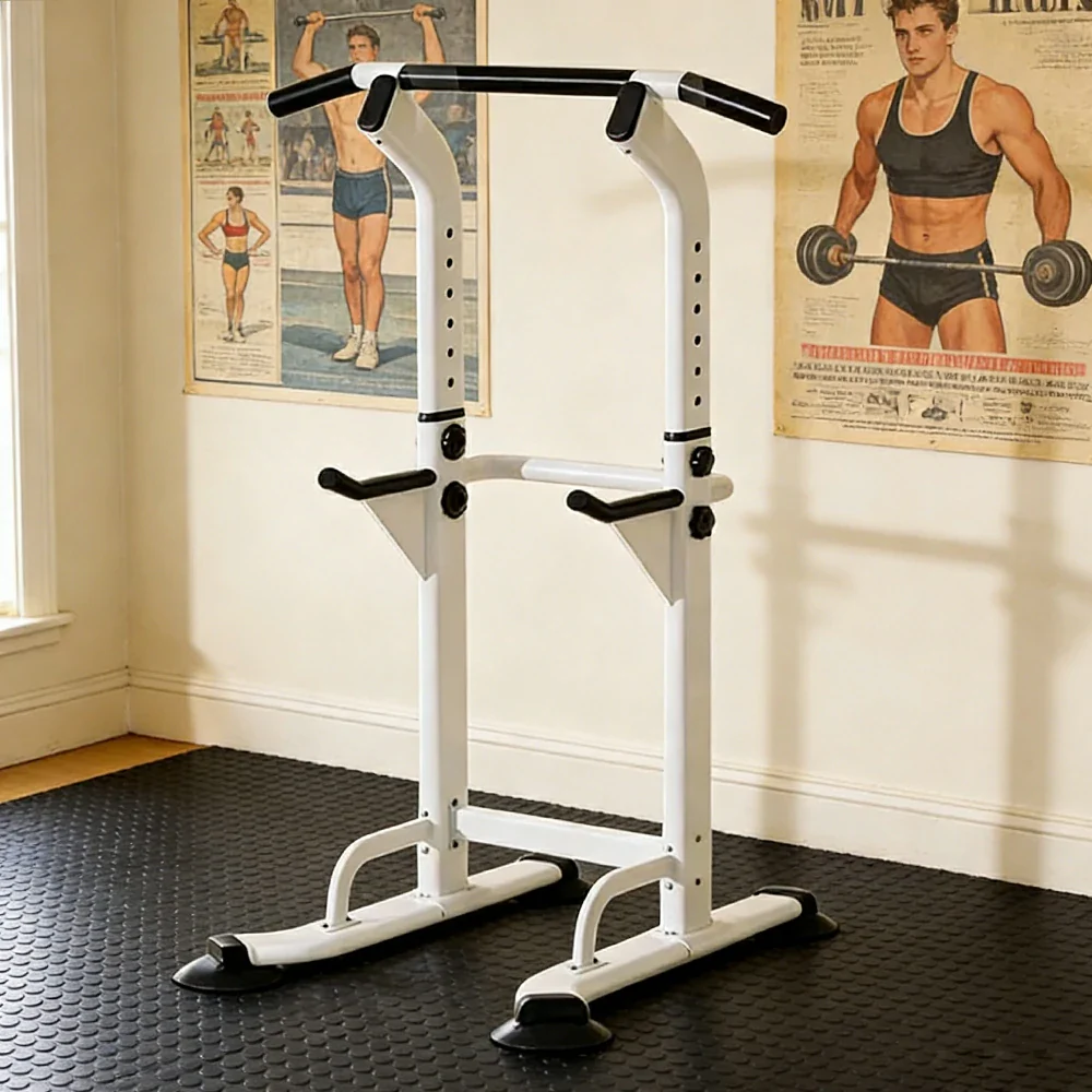FITPRO Pull Up Bar Station Adjustable 170-210cm Heavy Duty Steel 500kg Capacity Home Gym Strength Training - White - Image 2