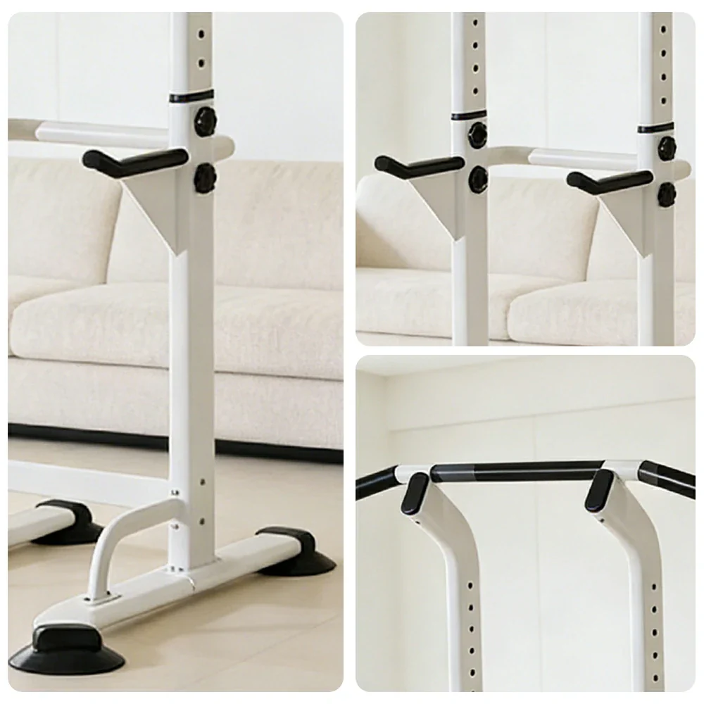 FITPRO Pull Up Bar Station Adjustable 170-210cm Heavy Duty Steel 500kg Capacity Home Gym Strength Training - White - Image 3