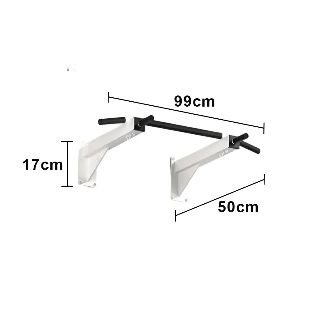 FITPRO Wall Mounted Pull Up Bar Heavy Duty Steel 200kg Capacity Space Saving Upper Body Training Home Gym - White - Image 5