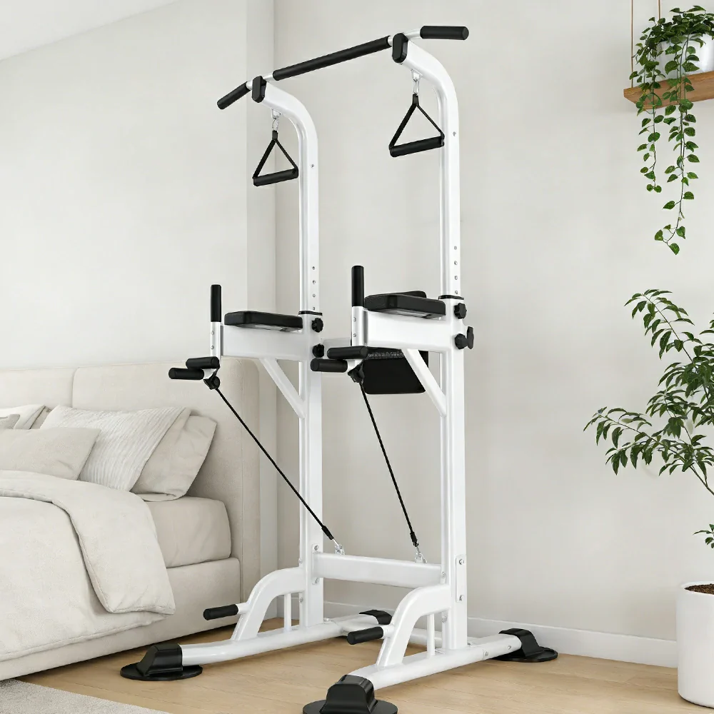 FITPRO Power Tower Multi-Function Strength Training Heavy Duty Steel 750kg Capacity Stable Home Gym Station - White - Image 2