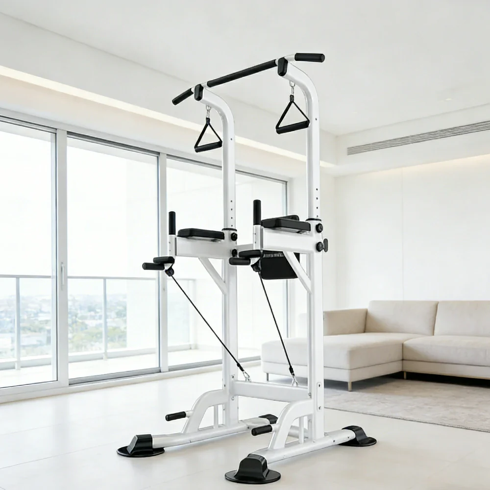 FITPRO Power Tower Multi-Function Strength Training Heavy Duty Steel 750kg Capacity Stable Home Gym Station - White - Image 4